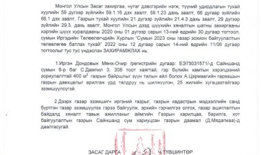 2023.01.30 А/29 ДҮГЭЭР ЗАХИРАМЖ
