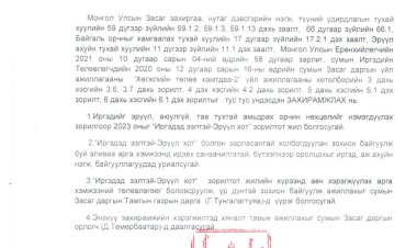2023.01.02 А/01 ДҮГЭЭР ЗАХИРАМЖ