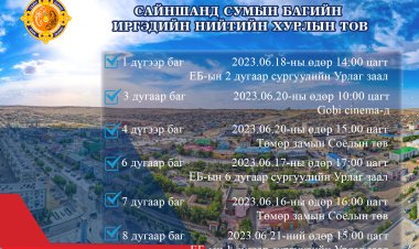 САЙНШАНД СУМЫН БАГУУДЫН ИРГЭДИЙН НИЙТИЙН ХУРЛЫН ТОВ