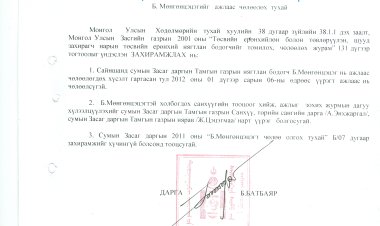 САЙНШАНД СУМЫН ЗАСАГ ДАРГЫН ЗАХИРАМЖ /2012 ОНЫ Б ЗАХИРАМЖ/